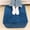 Navy Blue, variant on Fluffy Square Ottoman Pouf with All-in-One Foam Filling 20 x 14 Inches Furry Ottoman Foot Rest Foot Stool for Living Room or Bedroom (Navy)