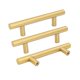 thumbnail image 1 of Goldenwarm - Juego de 5 tiradores de latón cepillado de 3.0 in, tiradores para cajones y armarios, herrajes dorados para gabinetes de cocina - Ls201Gd76, tiradores modernos para cajones y aparadores, 1 of 5