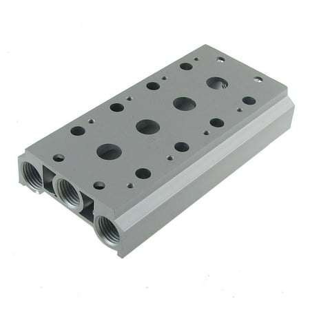 

Unique Bargains Unique Bargains G1/4 Tube Hole Pneumatic 4 Stations Manifold Solenoid Air Valve Base