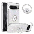 thumbnail image 1 of Funda para Google Pixel 8 Pro 5G con Brillo Líquido Flotante, Purpurina, Parachoques y Anillo Giratorio Soporte, 1 of 5