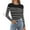Black, variant on Women Autumn Winter Colorblock Pullover Sweaters Round Neck Striped Slim Fitting Knitwear Tops
