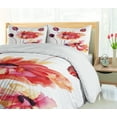thumbnail image 5 of Ambesonne Flower Duvet Cover Sets, Watercolor Poppies Buds, 2-Queen, Peach Scarlet Purple, 5 of 7