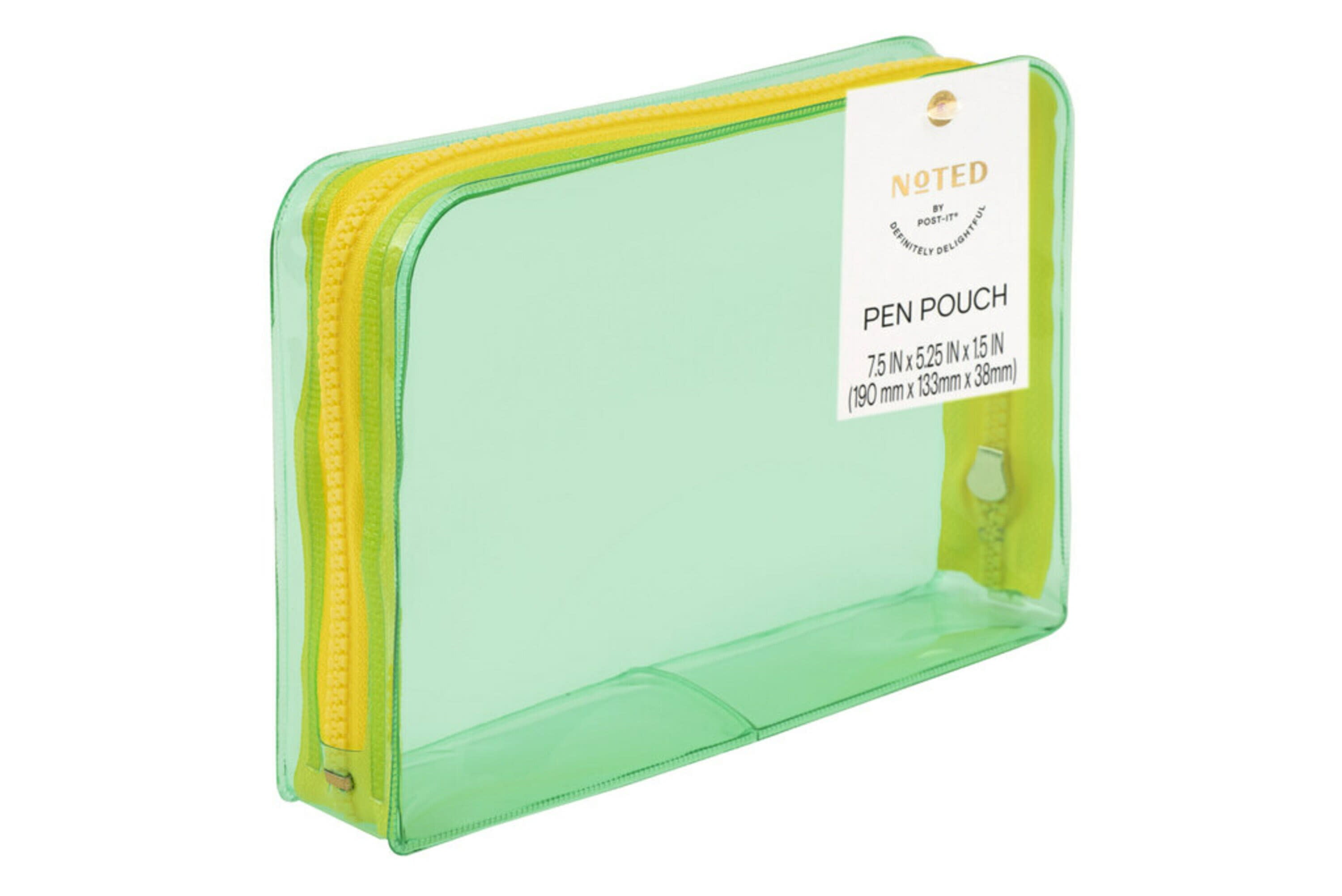 Noted By Post it Pen Pouch With Zipper 9 H x 6 W x 58 D Quilted Forest  Green - Office Depot