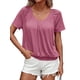 thumbnail image 1 of Camisetas Casuales de Verano para Mujer, Camisetas de Corta con Cuello en V, Camisetas Rojas S, 1 of 7