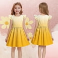 thumbnail image 5 of Ashirexll Girls Summer Dress, Girls Dresses Size 10-12, Summer Ruffle Short Sleeve Round Neck Dress for Kids Casual A-Line Gradient Color Dress, 5 of 7