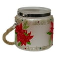 thumbnail image 5 of Northlight 4" Hand-Painted Red Poinsettias and Gold Flameless Glass Christmas Candle Holder, 5 of 5