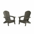 thumbnail image 2 of WestinTrends Tuscany HIPS Outdoor Folding Adirondack Seashell Chair (Set of 2), Charcoal Gray, 2 of 5