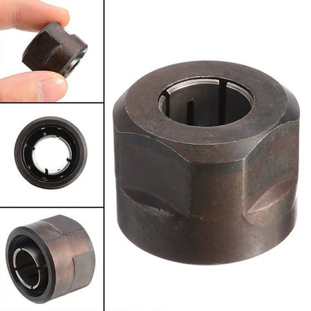 

QXKE 13MM Metal 1/2 Collet Nut Plunge Router Parts for Makita 3612 22.5*27mm Black