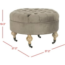 SAFAVIEH Clara Tufted Round Ottoman Mushroom