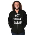 thumbnail image 5 of Not Today Satan Funny Christian Zip Up Hoodie Men's Women's Brisco Brands S, 5 of 6