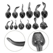 UEETEK Miniature Tadpole Figurines Black 13Pcs