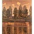 thumbnail image 2 of Herman Norrman 15x17 Black Ornate Wood Framed Double Matted Museum Art Print Titled - On the River Bank (1898), 2 of 5