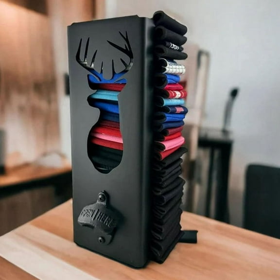 Can Cooler Holder with Bottle Opener, Wall Mounted Can Cooler Holder,2-in-1 Can Cooler Holder, Ergonomic Magnetic,B