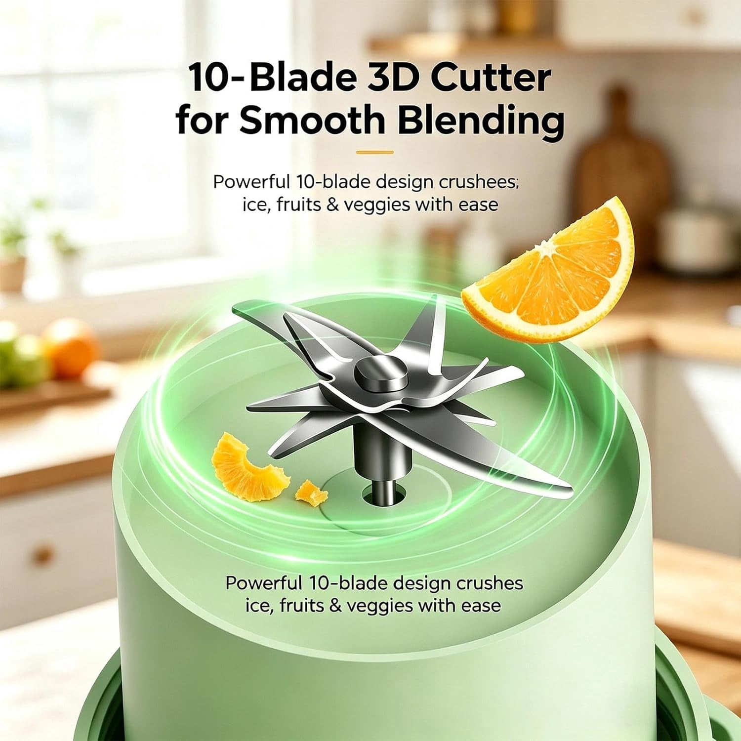 Rechargeable Portable Blender 500ml 10 Blade Juicer for Shakes