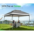 thumbnail image 6 of Quictent Pop up Canopy 12 x 12, One Person Set up Portable Instant Folding Shelter, Outdoor Canopy Tent with Extra Shade for Backyard, Patio, Party - Dark Grey/Grey, 6 of 7