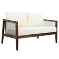 thumbnail image 3 of Christopher Knight Home 2-Piece Patio Conversation Set with Water-Repellent Cushions, Dark Brown + Beige, 3 of 16