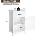 thumbnail image 2 of Farmhouse End Table, 30” Tall Rustic Nightstand with Drawer and Storage Cabinet, Wood Sofa Side Bedside Table with Adjustable Shelf for Living Room, Bedroom, White, 2 of 14