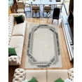 thumbnail image 3 of Modern Frame Border Abstract Rug Contemporary 2x7 Runner Area Rug For Living Room Carpet, 3 of 9