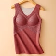 thumbnail image 3 of Lovskoo 2024 Women's Winter Thermal Fleece Lined Underwear Tops Cami Tank Top Self-Heating Lace Seamless Fleece Bottoming Cold-Proof Warm Base Layer Vest Red, 3 of 8