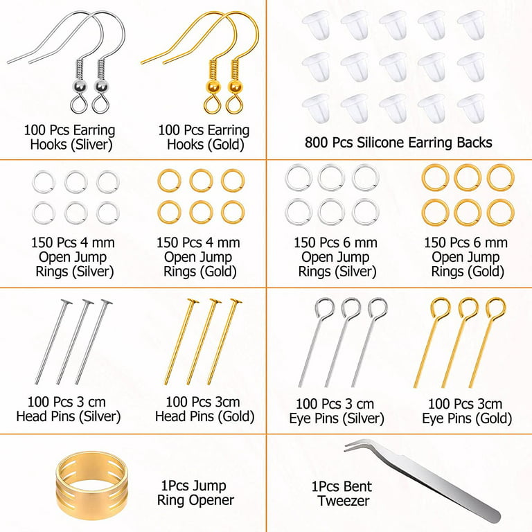 2000Pcs Earring Making Supplies Kit Earrings Hooks for Jewelry Making