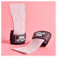 thumbnail image 1 of CHAO 1 par de guantes de gimnasio de piel de vaca con agarre antideslizante para levantamiento de pesas, almohadillas de agarre para levantamiento de peso muerto, color rosa, 1 of 5