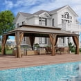 thumbnail image 4 of GAZEBETER 14' x 24' Hardtop Gazebo, Aluminum Frame, Galvanized Steel Double Roof, UV Resistant, 4 of 7