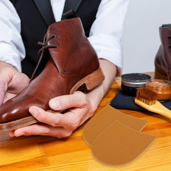 TEHAUX Rubber Heel Pads Khaki Non- Shoe Heel Protectors Easy to Apply 1 Pair Comfort