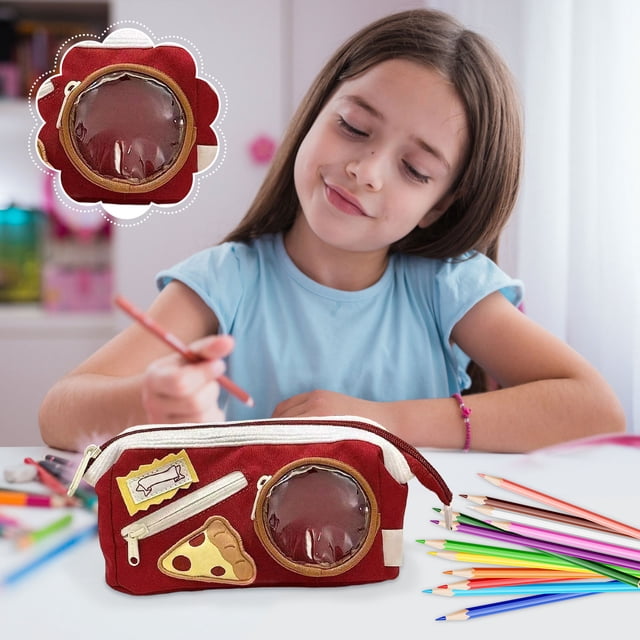 Cute Food Pain Bag Pencil Case High Face Value Large Capacity Student Pencil Case Color Contrast Pencil Bag Can Be Put