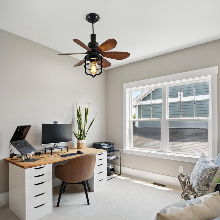 NBKLS Ceiling Fan With Light And Remote - Dimmable E26/E27 Bulb Socket Fan, 3 Speeds, 3 Color Temperatures