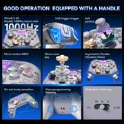 Wireless Game Controller for PC/Android/iPhone/Switch/Steam,Bluetooth Controller with Hall Joystick Trigger,Mechanical Silver