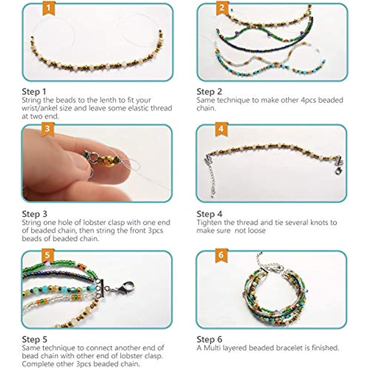 How to Make Layered Beaded Bracelets - Make and Takes  Beaded bracelets,  Ankle bracelets diy, Making bracelets with beads