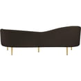 thumbnail image 6 of Meridian Furniture Ritz Boucle Fabric & Metal Sofa in Brown and Gold, 6 of 20