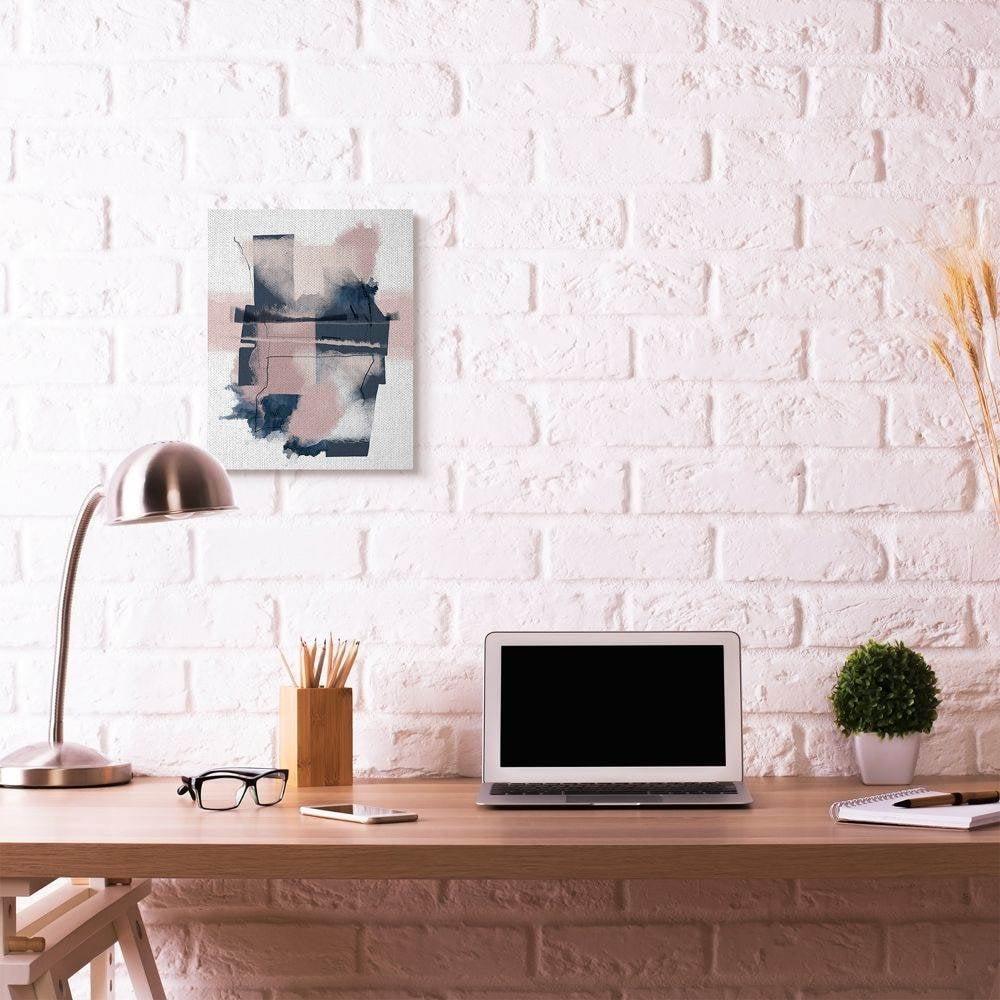 Stupell Industries Abstract Geometry Pink and Blue Watercolor Painting Super Canvas Wall Art by Urban Epiphany