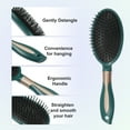 thumbnail image 4 of Unique Bargains 1 Pcs Hair Brush Detangling Brush for Women and Men Hair Brush for Straight Curly Plastic Dark Green, 4 of 7