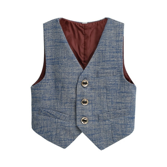 KYAIGUO Gilet de Costume Formel pour Garçons Tout-Petits Bébé Robe Classique à Col pour Mariage Fête 2-15 Ans
