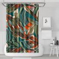 thumbnail image 1 of Rideaux de Douche Art Abstrait Rétro Floral Botanique (4) Doublures de Douche Réutilisables, Simple Rideau de Bain en Polyester, Ensemble de Rideaux de Douche avec Encliquetage, 72x72 Pouces, 1 of 4