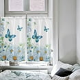 thumbnail image 4 of 54 Inch Long Tier Curtains for Kitchen, Daisy Butterfly Dragonfly Watercolor Bathroom Window Curtains Rod Pocket Short Curtains Window Treatment Tiers for Living Room Farmhouse 2 Panels, 4 of 5