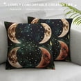 thumbnail image 3 of Orinice Moon Stars Flowers Graphic Decorative Cotton Linen Throw Pillow Cover 1PC 22x22in, 3 of 5