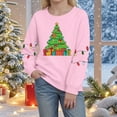 thumbnail image 2 of sdbrld Kids Girls Merry Christmas Long Sleeve Graphic Shirt Funny Xmas Holiday Family Party Matching Tops Pink Sizes 3-4 Years, 2 of 4