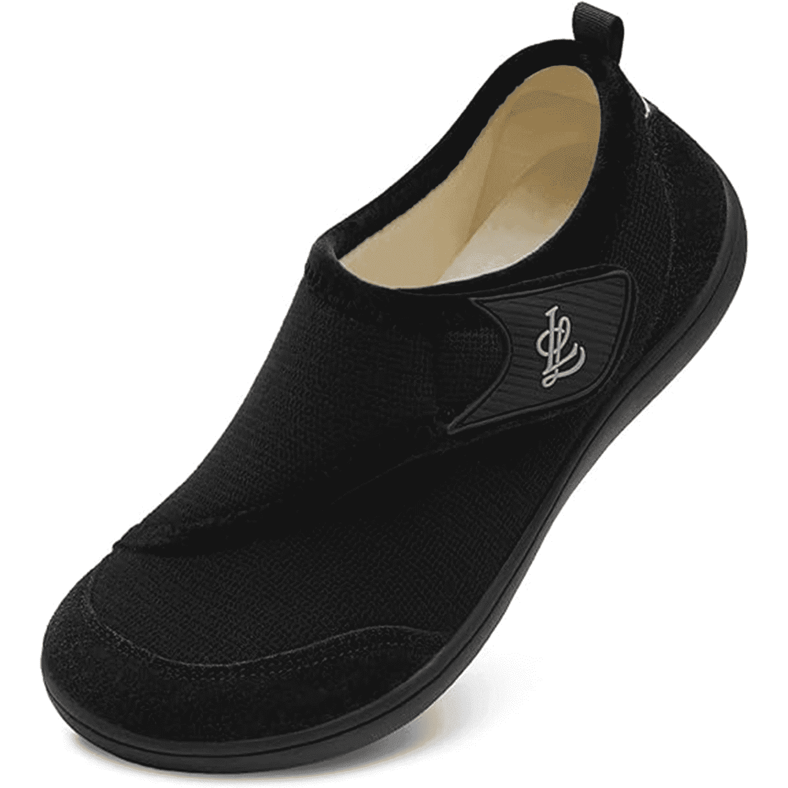 Barerun Men Diabetic Slippers Rubber Sole Adjustable Wide Indoor Outdoor House Shoes