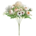 thumbnail image 2 of Artificial Flowers Bouquet Fake Peony Silk Hydrangea Wildflowers Arrangements with Stems for Wedding Home Centerpieces Decor (Light Yellow), 2 of 3
