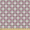 thumbnail image 2 of Geometric Fabric by the Yard, Abstract Floral Ornaments Along Diagonal Stripes in Monochrome Style, Upholstery Fabric for Dining Chairs Home Decor Accents, Dark Magenta and White by Ambesonne, 2 of 5
