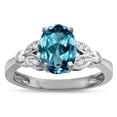 thumbnail image 2 of Star K � Oval 8x6 Genuine Blue Topaz Marquee Design Engagement Promise Ring, 2 of 9