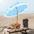 thumbnail image 2 of Alpha Joy 7FT Outdoor Parasol Beach Umbrella Fiberglass Ribs Umbrella with Tassel, Sky Blue, 2 of 10