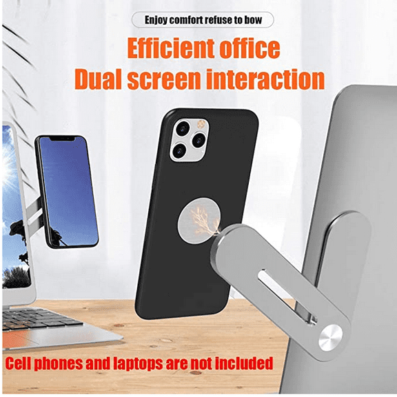 Adjustable Foldable Laptop Side Mount Clip Slim Portable Phone Holder Dual Screen Magnetic Bracket Stand Computer Monitor Expansion Improve Office Efficiency