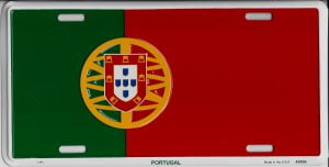 Portugal Flag Metal License Plate by Decor Time