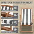 thumbnail image 5 of Outdoor Wooden Patio Lounge Chair 2 Set Beach Sling Chair Set Height Portable Reclining Beach Chair Solid Wood Frame with White Polyester Canvas 3 Level,WB, 5 of 7