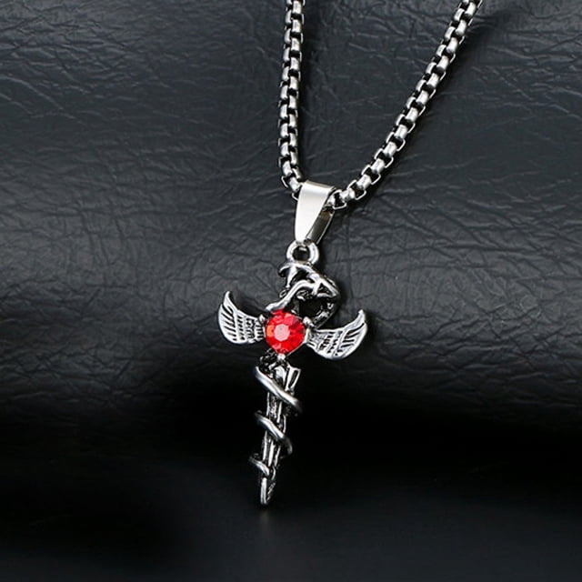 Collar con colgante de cruz de acero inoxidable y titanio con personalidad genuina de estilo hip hop para hombre y mujer