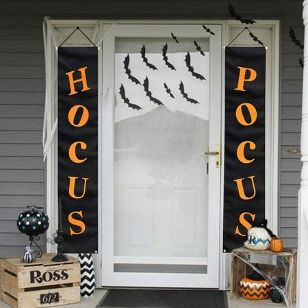Halloween Decorations Outdoor | Hocus Pocus Porch Sign | Witch DÃ©cor Banners for Party Yard Wall Outside Door Classroom Office