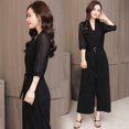 thumbnail image 1 of Pantalon Large Taille Haute Noir pour Femmes Mode une-Pièce (TG), 1 of 10